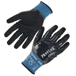 Work Gloves<Ergodyne ProFlex 7251 Cut-Resistant Water-Resistant Fully Coated Nitrile Gloves, XL, 21 Gauge, A5 Cut Level, Black, Pair (10445)