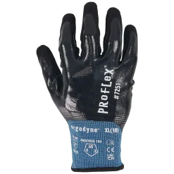 Work Gloves<Ergodyne ProFlex 7251 Cut-Resistant Water-Resistant Fully Coated Nitrile Gloves, XL, 21 Gauge, A5 Cut Level, Black, Pair (10445)