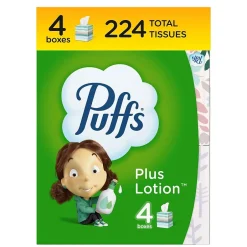 Puffs Plus Lotion Facial Tissue, 2-ply, 56 Tissues/Box, 24 Boxes/Carton (34899)