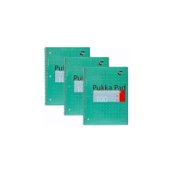 Pukka Pad Metallic 1-Subject Notebooks, 8" x 10.5", College Ruled, 100 Sheets, Green, 3/Pack (8795-MET) Discount