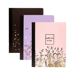 Pukka Pad Rochelle & Jess Composition Notebooks, 7.5" x 9.75", College Ruled, 70 Sheets, Assorted Colors, 3/Pack (9107-ROC) Online