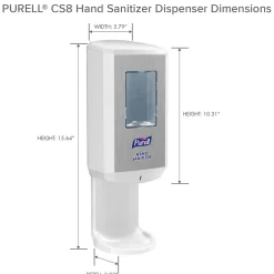 Purell CS8 Automatic Wall Mounted Hand Sanitizer Dispenser, for CS8 1200 mL Hand Sanitizer Refills, White (7820-01)