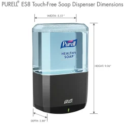 Purell HEALTHY SOAP ES8 Automatic Wall Mounted Hand Soap Dispenser, Black (7734-01)