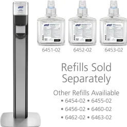 Purell MESSENGER ES6 Automatic Floor Stand Hand Sanitizer Dispenser, Silver/Graphite (7316-DS-SLV)