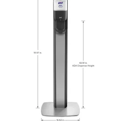 Purell MESSENGER ES8 Automatic Floor Stand Hand Sanitizer Dispenser, Silver/Graphite (7318-DS-SLV)
