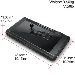 QANBA Obsidian 2 QANQ7 Joystick for PlayStation 5/4 & PC, Wired, Black Obsidian* Gaming Accessories