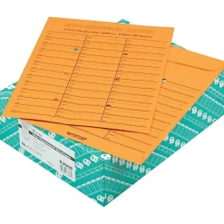 Quality Park 3-Across Style Button & String Catalog Kraft Envelope, 10" x 13", Kraft, 100/Box (63666)* Catalog