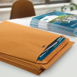 Quality Park Clasp & Moistenable Glue Kraft Catalog Envelopes, 9" x 12", Kraft, 100/Box (QUA37790)* Catalog