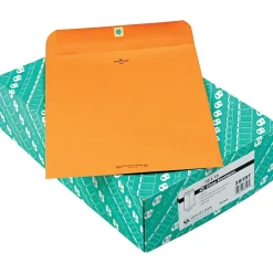 Quality Park Clasp Nonstandard Kraft Catalog Envelope, 10" x 13", Light Kraft, 100/Box (QUA38197)* Security Tinted
