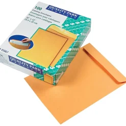 Quality Park Gummed Open-End Catalog Envelopes, 10" x 13", Brown, 100/Bx (QUA41667)* Catalog