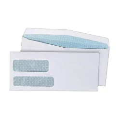Quality Park Gummed Security Tinted #9 Double Window Envelopes, 3 7/8" x 8 7/8", White Wove, 500/Box (QUA24524)* Security Tinted