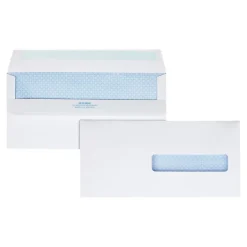 Quality Park Redi-Seal Security Tinted Window Envelope, 4 1/2" x 9 1/2", Woven White, 500/Box (21438)* Security Tinted