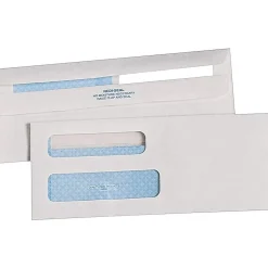 Quality Park Self Seal Security Tinted #8 5/8 Double Window Envelope 3 5/8" x 8 5/8", White, 500/Box (QUA24539)* Security Tinted