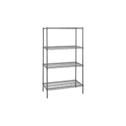 New Quantum Storage Systems Wire Starter Kit 4-Shelf Metal Unit, 36"W, Chrome (WR74-2436C) Shelving