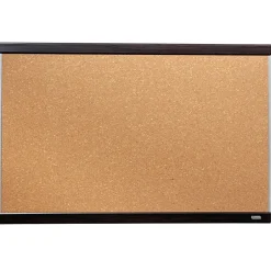 Clearance Cork Bulletin Board, Mahogany Finish and Aluminum Frame, 2'H x 3'W (ELANB2436A) Bulletin