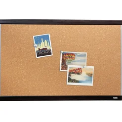 Clearance Cork Bulletin Board, Mahogany Finish and Aluminum Frame, 2'H x 3'W (ELANB2436A) Bulletin