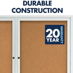 Discount Cork Enclosed Board, Aluminum Frame, 3'H x 4'W (2364) Bulletin