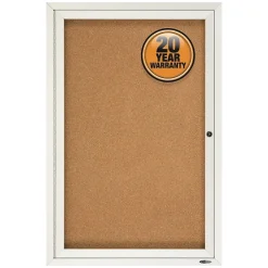 Hot Cork Enclosed Bulletin Board, Aluminum Frame, 3'H x 2'W (2363) Bulletin