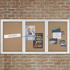 Hot Cork Enclosed Bulletin Board, Aluminum Frame, 3'H x 6'W (2366) Bulletin