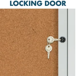 Hot Cork Enclosed Bulletin Board, Aluminum Frame, 3'H x 6'W (2366) Bulletin