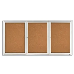 Hot Cork Enclosed Bulletin Board, Aluminum Frame, 3'H x 6'W (2366) Bulletin