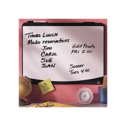 Best Designer Tack & Write Melamine Dry-Erase Whiteboard, Plastic Frame, 2' x 1.5' (06355BK) Bulletin