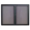 New Fabric Enclosed Bulletin Board, Graphite Frame, 3'H x 4'W (2364L) Bulletin