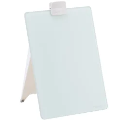 New Glass Dry-Erase Desktop Easel, White Surface, Frameless, 9"W x 11"H (GDE119) Dry Erase