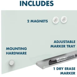 Clearance Infinity Magnetic Glass Cubicle Dry-Erase Whiteboard, 2.5' x 2' (PDEC1830) Dry Erase