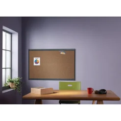Online Prestige Cork Bulletin Board, Graphite Frame, 4'H x 6'W (B247G) Bulletin
