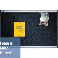 New Prestige Foam Bulletin Board, Aluminum Frame, 3'H x 4'W (B344A) Bulletin