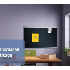 New Prestige Foam Bulletin Board, Aluminum Frame, 3'H x 4'W (B344A) Bulletin