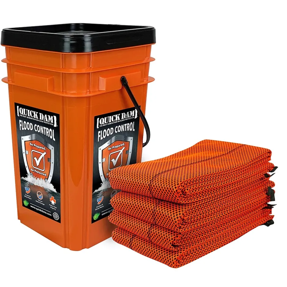 Sorbents & Spill Control<Quick Dam Hi-Vis Water Barrier, 120", Up to 8 Gal. 4/Box (QDGG10-4HV)