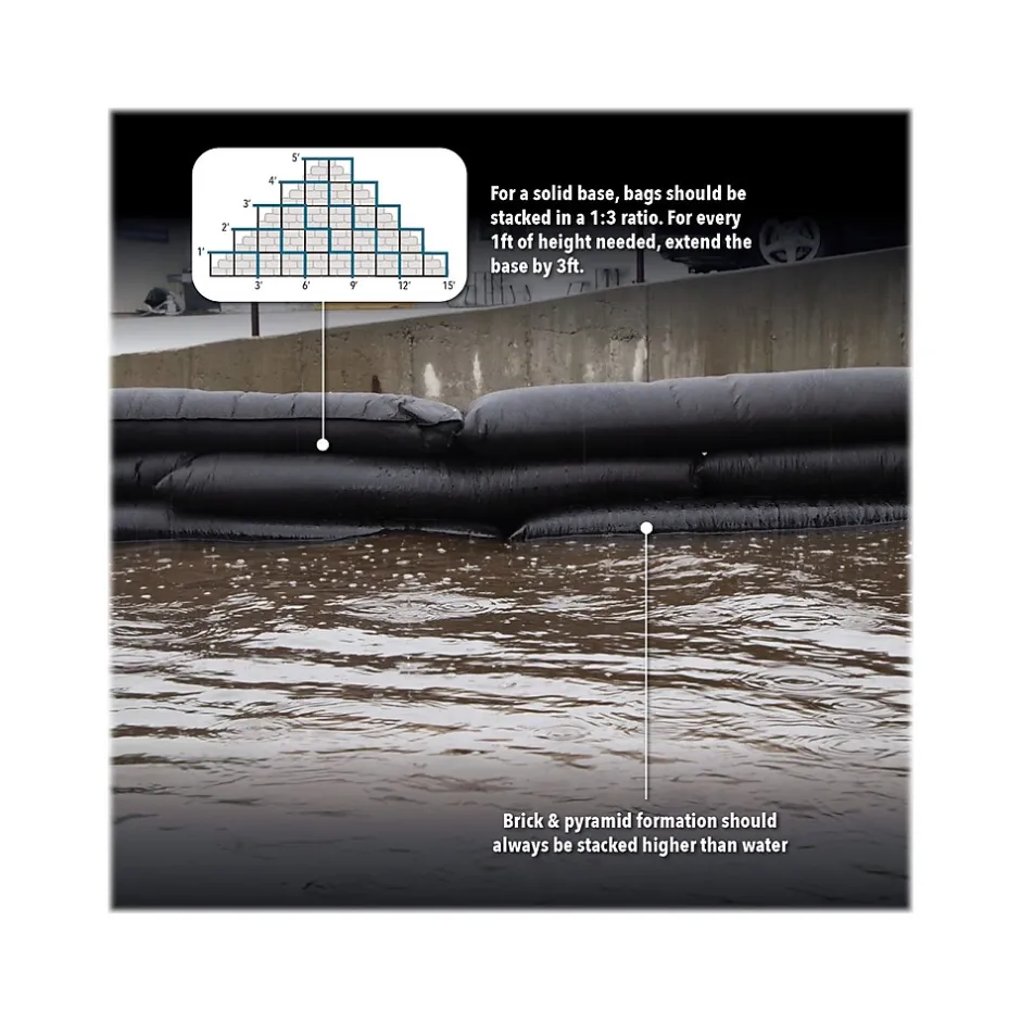 Sorbents & Spill Control<Quick Dam Jumbo Flood Bag, 48", Up to 8 Gal., 25/Box (QD1248-25)