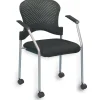 Online Raynor Eurotech Fabric Seat Breeze 4 Leg Side Chair, with Caster, Grey, 2/Carton Folding & Stacking