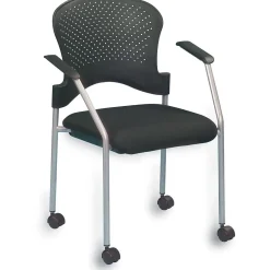 Online Raynor Eurotech Fabric Seat Breeze 4 Leg Side Chair, with Caster, Grey, 2/Carton Folding & Stacking