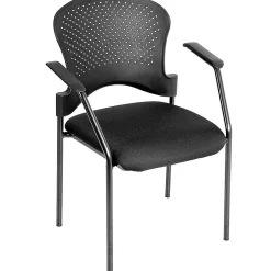 Discount Raynor Eurotech Fabric Seat Breeze 4 Leg Side Chair, Black Frame, Black Folding & Stacking
