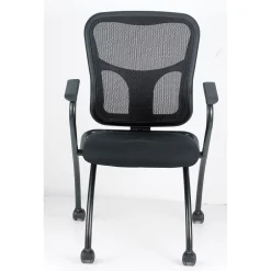New Raynor Eurotech Fabric Seat Flip Nesting Chair, with Arm, Black, 2/Carton Folding & Stacking