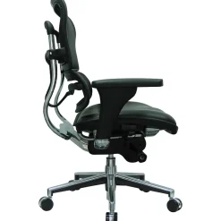 Outlet Raynor Mesh/Leather Mid Back Ergo human Chair, Black Office Chairs
