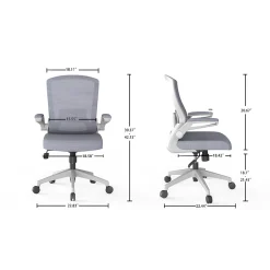 Clearance ION Fabric Task Chair, Gray/White (ION-WH-GRY) Office Chairs