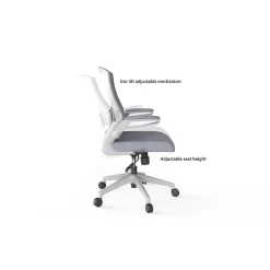 Clearance ION Fabric Task Chair, Gray/White (ION-WH-GRY) Office Chairs