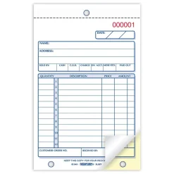 Clearance 3-Part Carbonless Receipts, 4-1/4" x 6-3/8", 50 Sets/Book (RED5L528) Business Forms