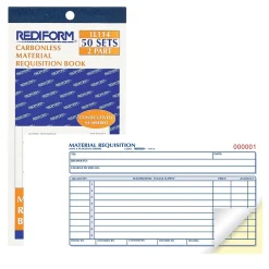 2-Part Carbonless Purchase Requisitions, 4.25"L x 7.88"W, 50 Sets/Book (1L114) Business Forms