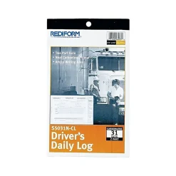 2-Part Carbonless Driver's Daily Logs, 9.13"L x 5.5"W, 31 Sets/Book (REDS5031NCL) Business Forms