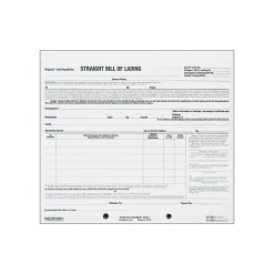 New Snap-A-Way 3-Part Carbonless Bill of Lading, 7"L x 8.5"W, 250 Sets/Book (44301) Business Forms