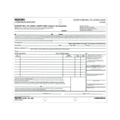 Outlet Speediset Polypacks 3-Part Carbonless Bill of Lading, 7"L x 8.5"W, 50 Sets/Book (RED6P695) Business Forms