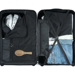 Reebok 2-Piece Hardside Spinner Carry-On Luggage Set, TSA Checkpoint Friendly, Black (HLG2102RB-BLACK)