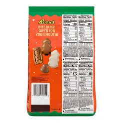 Chocolate<Reese's Assorted Flavored Peanut Butter Shapes Christmas Candy Bag, 35 oz (HEC95345)