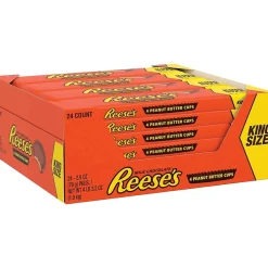 Chocolate<Reese's King Size Peanut Butter Cups, 2.8 oz., 24/Box (HEC48000)
