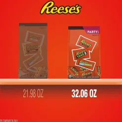 Chocolate<Reese's Milk Chocolate Peanut Butter Assortment Snack Size Candy, Individually Wrapped, 32.06 oz, Bulk Party Bag (3400093922)